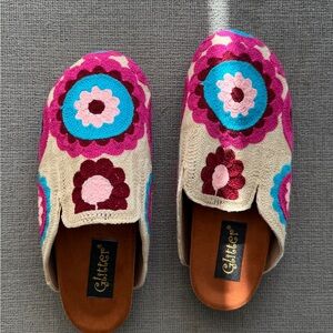 Colorful Embroidered Slippers